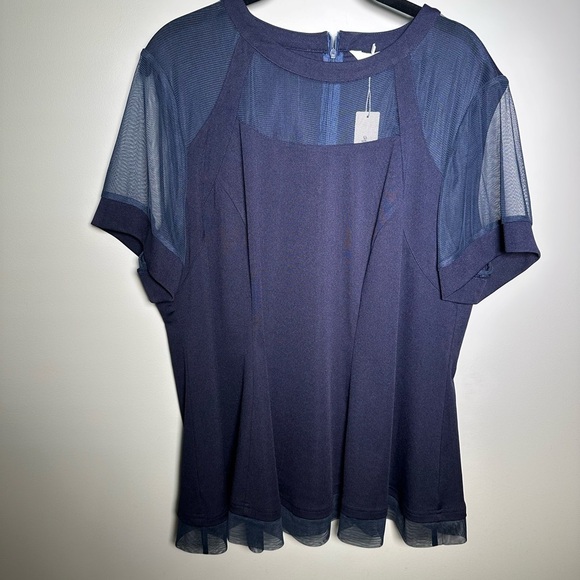 Agnes Orinda Navy Top New With Tags - Picture 3 of 8